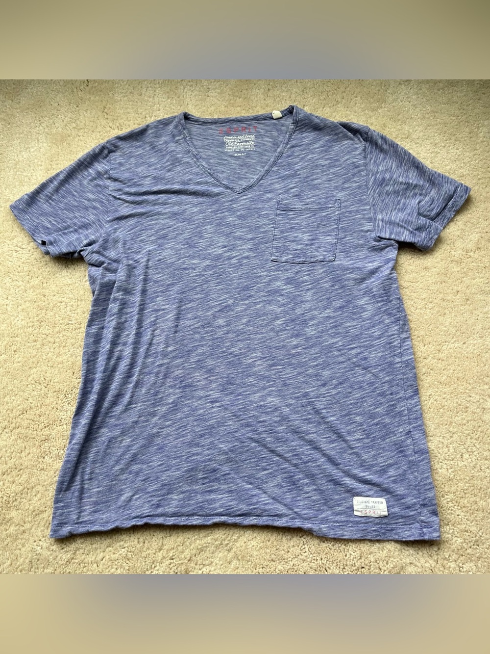 Esprit Women’s Purple Old Favourite Slim Fit V-Neck T Shirt - XL - VGUC.